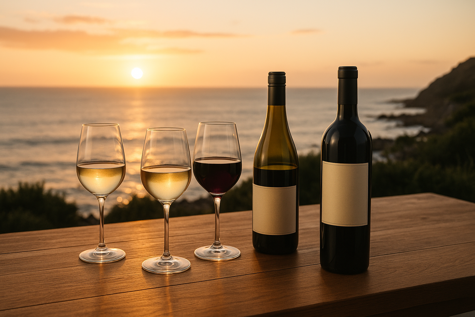 Coastal Wine Tasting at Sunset