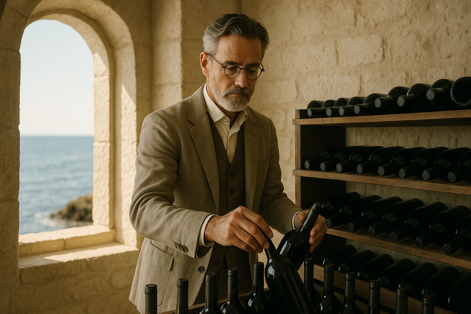 Wine Merchant in Coastal Cellar